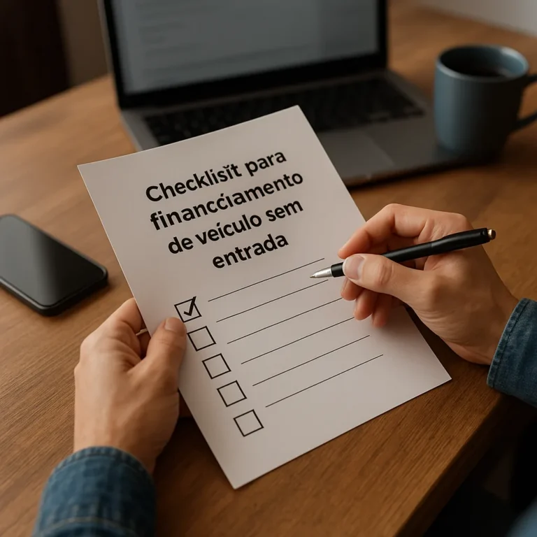 Checklist para solicitar financiamento de veículo sem entrada