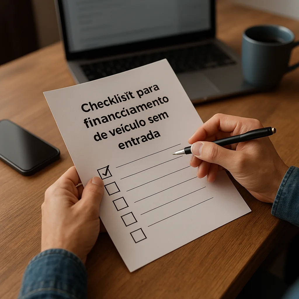 Checklist para solicitar financiamento de veículo sem entrada